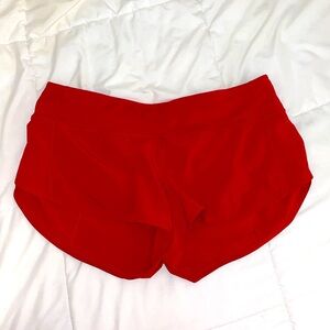Lululemon red speed up shorts